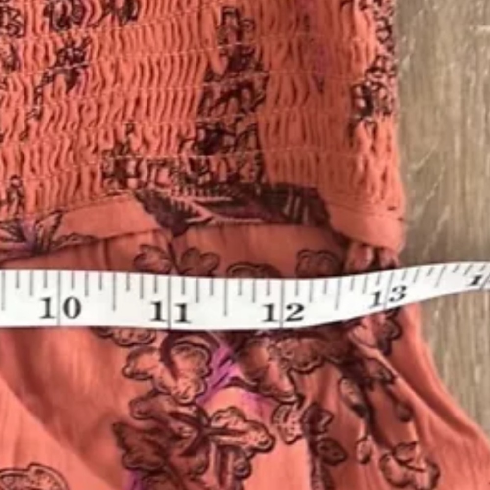 Free People, Anita Printed Maxi Dress Tiered Ruffle Pink Desert Rose, EUC,Size M - Picture 9 of 11